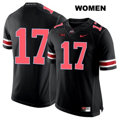 Women's NCAA Ohio State Buckeyes Alex Williams #17 College Stitched No Name Authentic Nike Red Number Black Football Jersey IX20J42CL